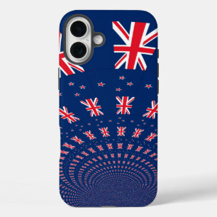 Beautiful New Zealand Flag Art Print Design iPhone 16 Plus Case