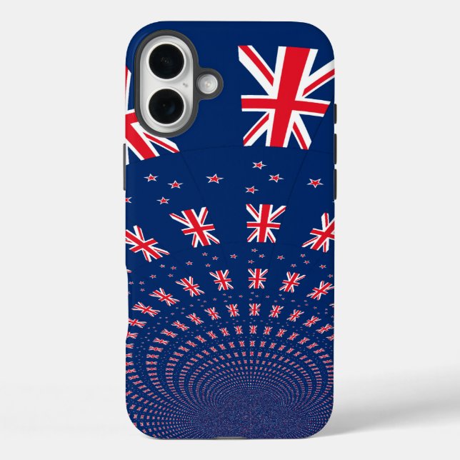Beautiful New Zealand Flag Art Print Design Case-Mate iPhone Case (Back)