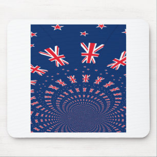 Beautiful New Zealand Flag Art Print Design Mouse Pad