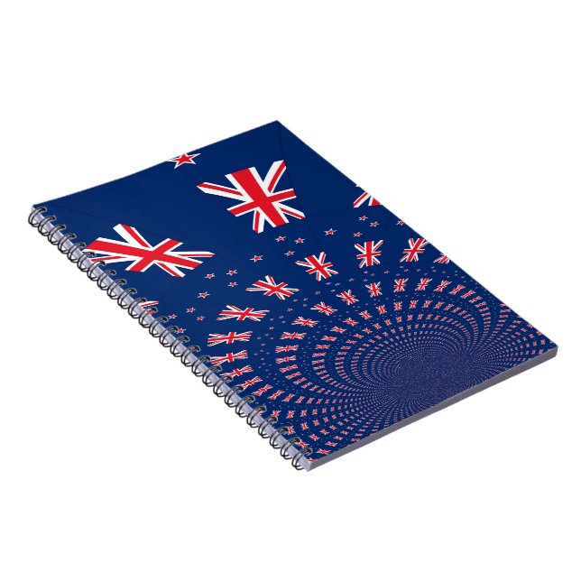 Beautiful New Zealand Flag Art Print Design Notebook (Right Side)
