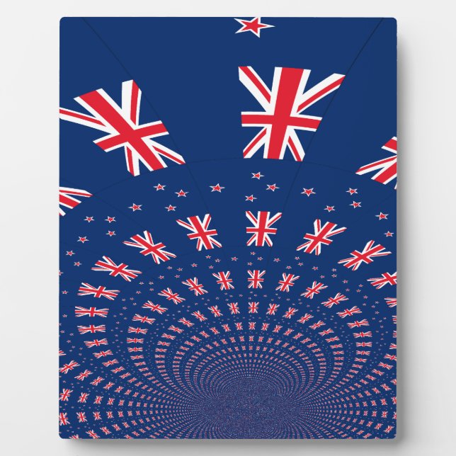 Beautiful New Zealand Flag Art Print Design Plaque (Front)