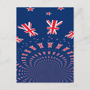 Beautiful New Zealand Flag Art Print Design Postcard
