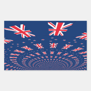 Beautiful New Zealand Flag Art Print Design Rectangular Sticker