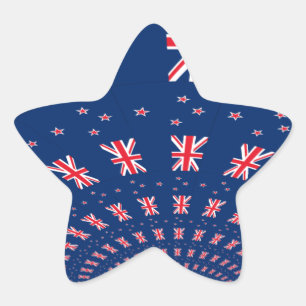 Beautiful New Zealand Flag Art Print Design Star Sticker