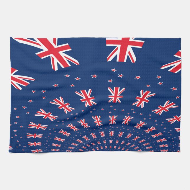 Beautiful New Zealand Flag Art Print Design Towel (Horizontal)