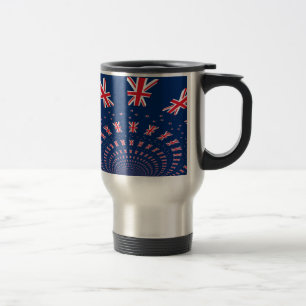 Beautiful New Zealand Flag Art Print Design Travel Mug