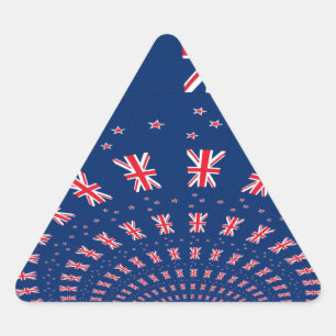 Beautiful New Zealand Flag Art Print Design Triangle Sticker
