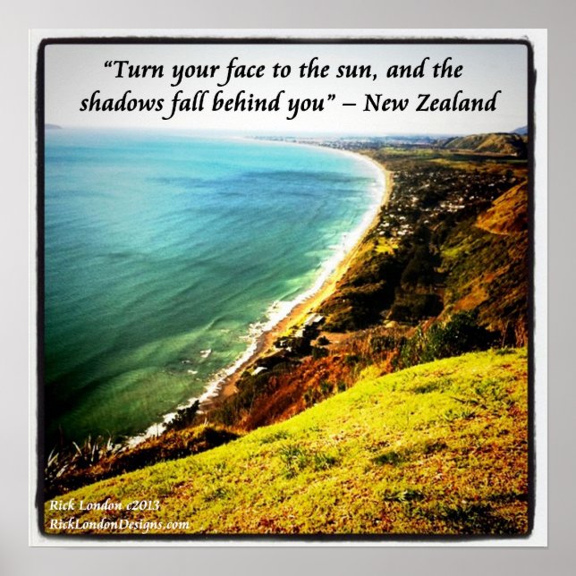 Beautiful New Zealand Photo Poster W/NZ Proverb (Front)