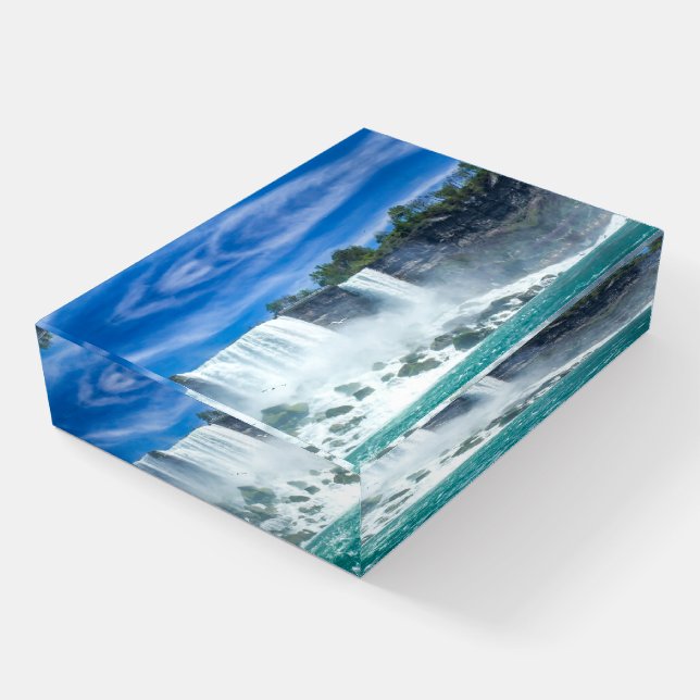 Beautiful Niagara Falls at Midday Paperweight (Angled)