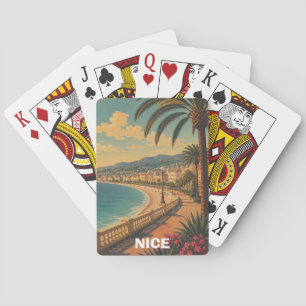 Beautiful Nice France Promenade des Anglais Retro Poker Cards