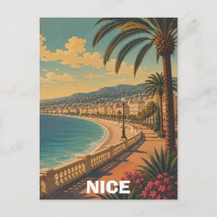 Beautiful Nice France Promenade des Anglais Retro Postcard