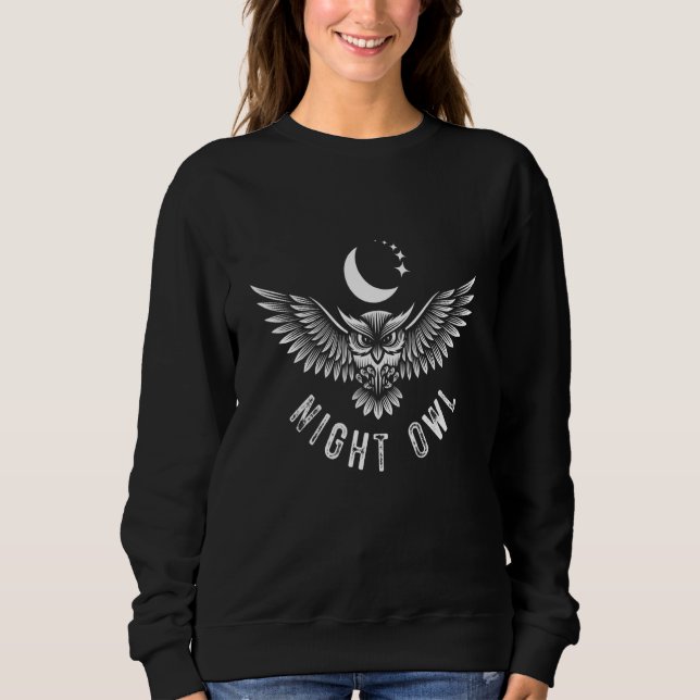 Beautiful Night Owl Cute Bird Cool Eagle Owner Owl Sweatshirt (Front)