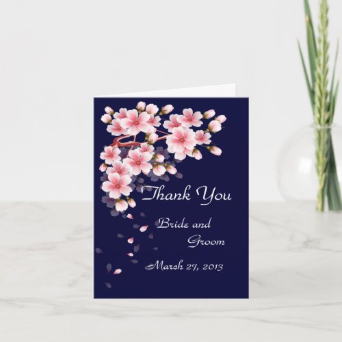 Beautiful Night Sakura Thank You card