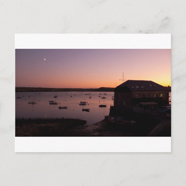 Beautiful night shot in Rock in Cornwall Postcard (Front)