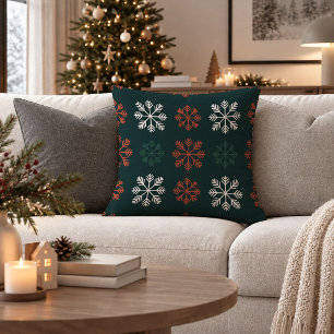 Beautiful Nordic Winter Pattern Throw Pillow Art
