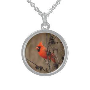 Beautiful Northern Cardinal Sterling Silver Necklace