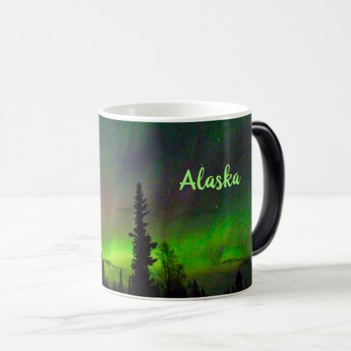 Beautiful northern lights in alaska morphing mug