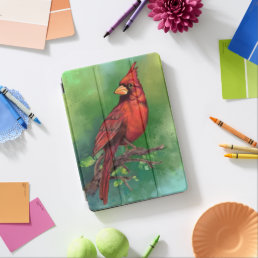Beautiful Northern Red Cardinal Bird Painting Art  iPad Air Cover