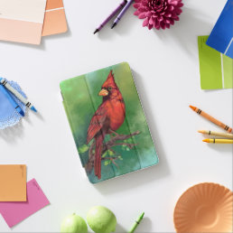 Beautiful Northern Red Cardinal Bird Painting Art  iPad Mini Cover