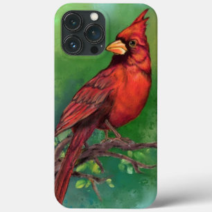 Beautiful Northern Red Cardinal Bird - Painting iPhone 13 Pro Max Case