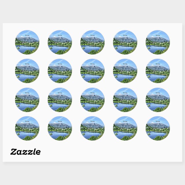 Beautiful Norway,  Classic Round Sticker (Sheet)