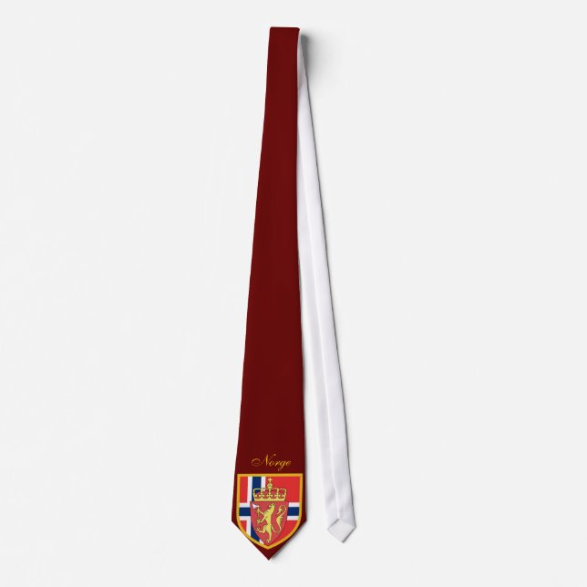 Beautiful Norway Flag - Coat Arm Neck Tie (Front)