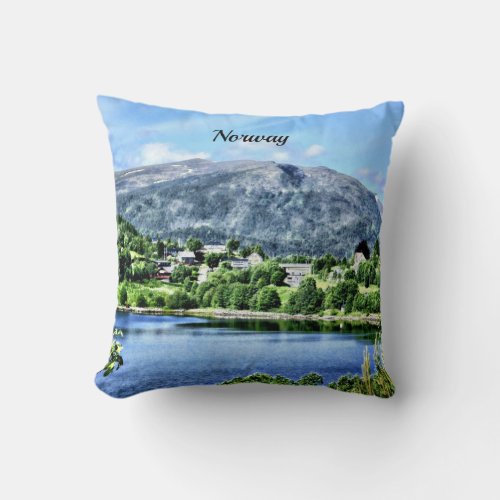 Beautiful Norway scenic landscape Throw Pillow