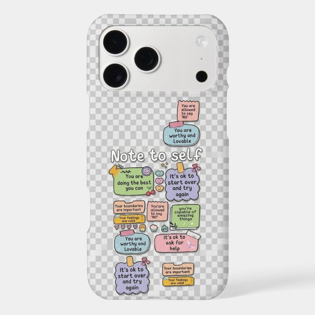 Beautiful 'Note To Self' iPhone Case (Back)