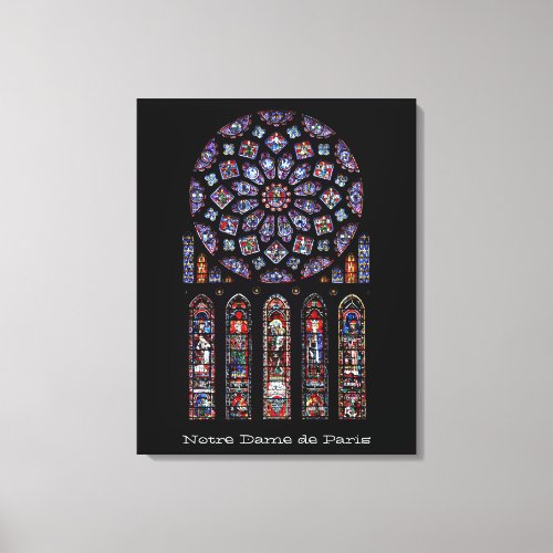 Beautiful Notre Dame Cathedral North Rose Window Canvas Print