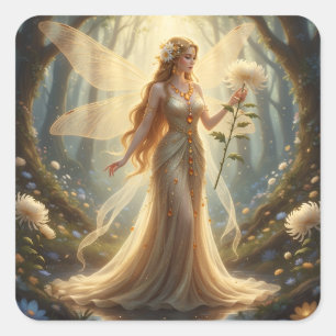 Beautiful November Topaz Fairy Square Sticker