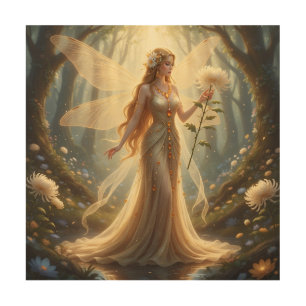 Beautiful November Topaz Fairy Wood Wall Art