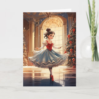 Beautiful Nutcracker Winter Ballerina Christmas Holiday Card