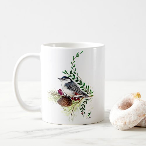 Beautiful Nuthatch Bird Art Coffee Mug