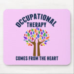 Beautiful Occupational Therapy Tree Quote Mouse Pad<br><div class="desc">Occupational Therapy Comes from the Heart. A pretty pink inspirational OT quote gift for your occupational therapist featuring a cute rainbow tree with helping hands as the trunk of hope. A beautiful present.</div>