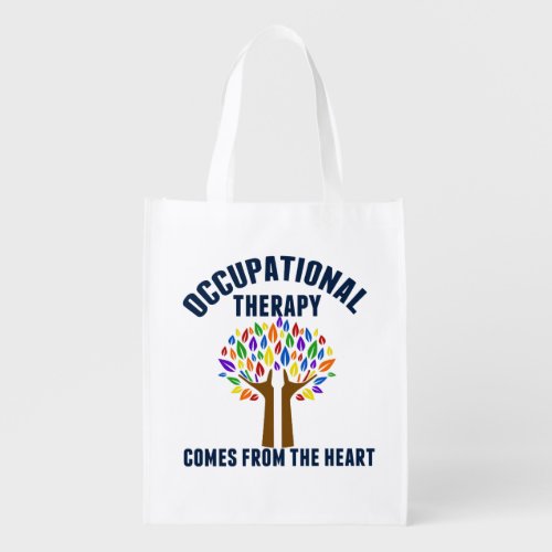 Beautiful Occupational Therapy Tree Quote Reusable Grocery Bag