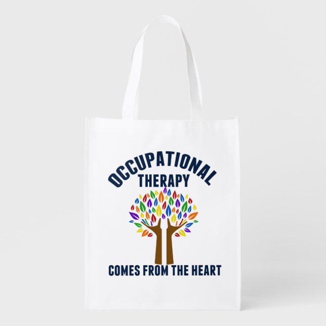 Beautiful Occupational Therapy Tree Quote Reusable Grocery Bag (Front)