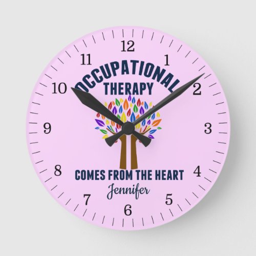 Beautiful Occupational Therapy Tree Quote Round Clock