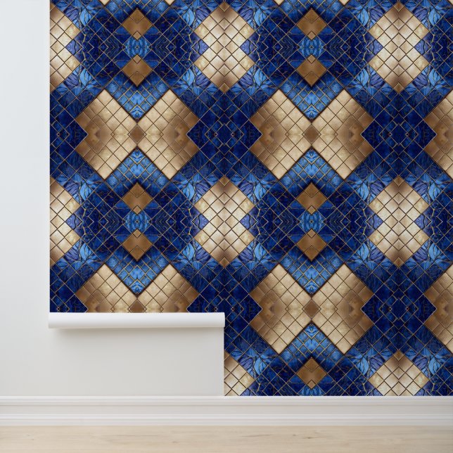 Beautiful Ocean Blue Gold Trendy Collection Wallpaper (Application)