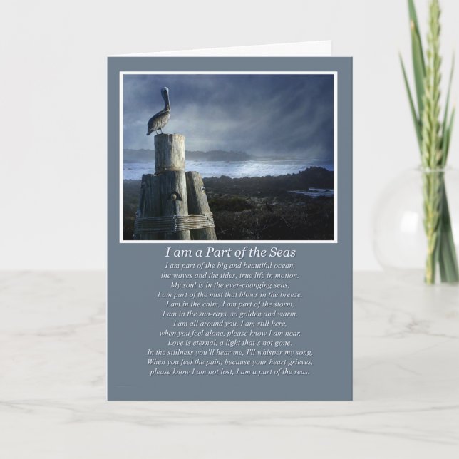 Beautiful Ocean Coast Sympathy Card (Front)