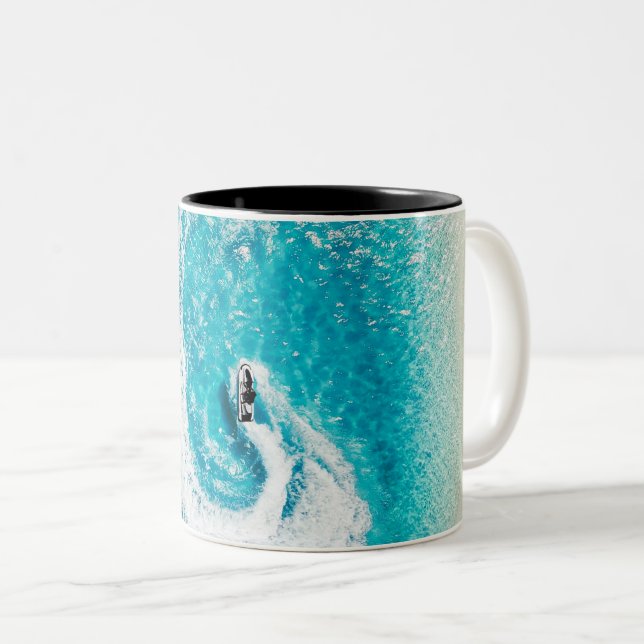 Beautiful Ocean Creatures Two-Tone Coffee Mug (Front Right)