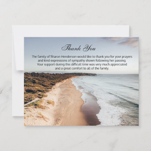 Beautiful Ocean Funeral Thank You Note Card