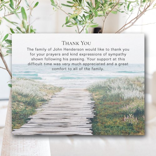 Beautiful Ocean Funeral Thank You Note Card