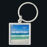 Beautiful Ocean Photo Customizable Beach House  Keychain<br><div class="desc">A beautiful beach photograph taken in the ideal vacation destination of Destin,  Florida. The gorgeous green waters of Sandestin wash up to the sandy seashore underneath serene blue skies to make the perfect scenic vacation gift. Personalize with your name or business.</div>