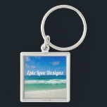 Beautiful Ocean Photo Customizable Beach House  Keychain<br><div class="desc">A beautiful beach photograph taken in the ideal vacation destination of Destin,  Florida. The gorgeous green waters of Sandestin wash up to the sandy seashore underneath serene blue skies to make the perfect scenic vacation gift. Personalize with your name or business.</div>