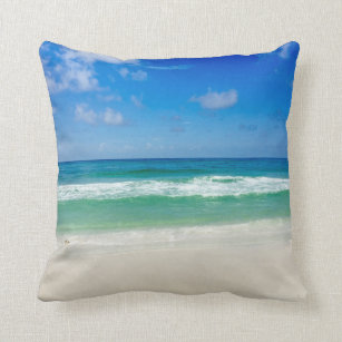Beautiful Ocean Photography Custom Beach House Throw Pillow