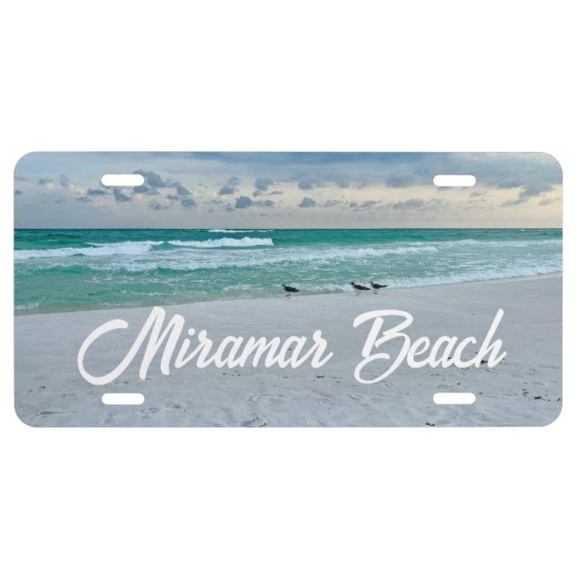 Beautiful Ocean Photography Custom Beach Town License Plate (Front)
