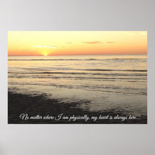 Beautiful Ocean Photography Sunset Quote Poster