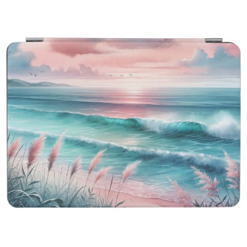 Beautiful Ocean Scene in Pink and Blue iPad Air Cover