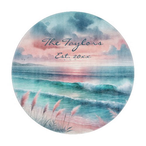 Beautiful Ocean Scene  Personalized  Cutting Board