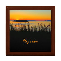 Beautiful ocean shore sunset, your own text